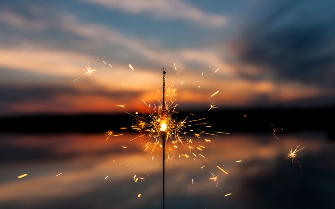 sparkler over the water